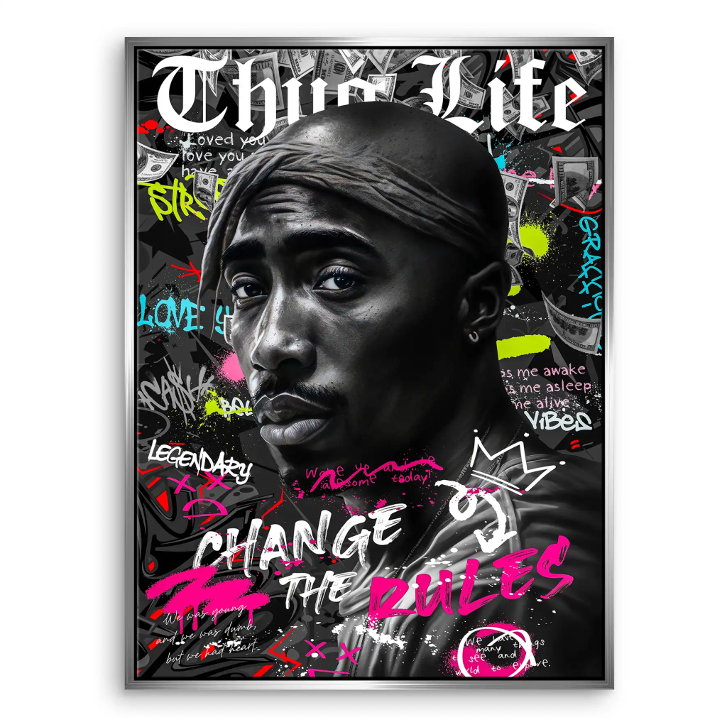 Pop Art Tupac Rules Leinwand Bild INGALERIE