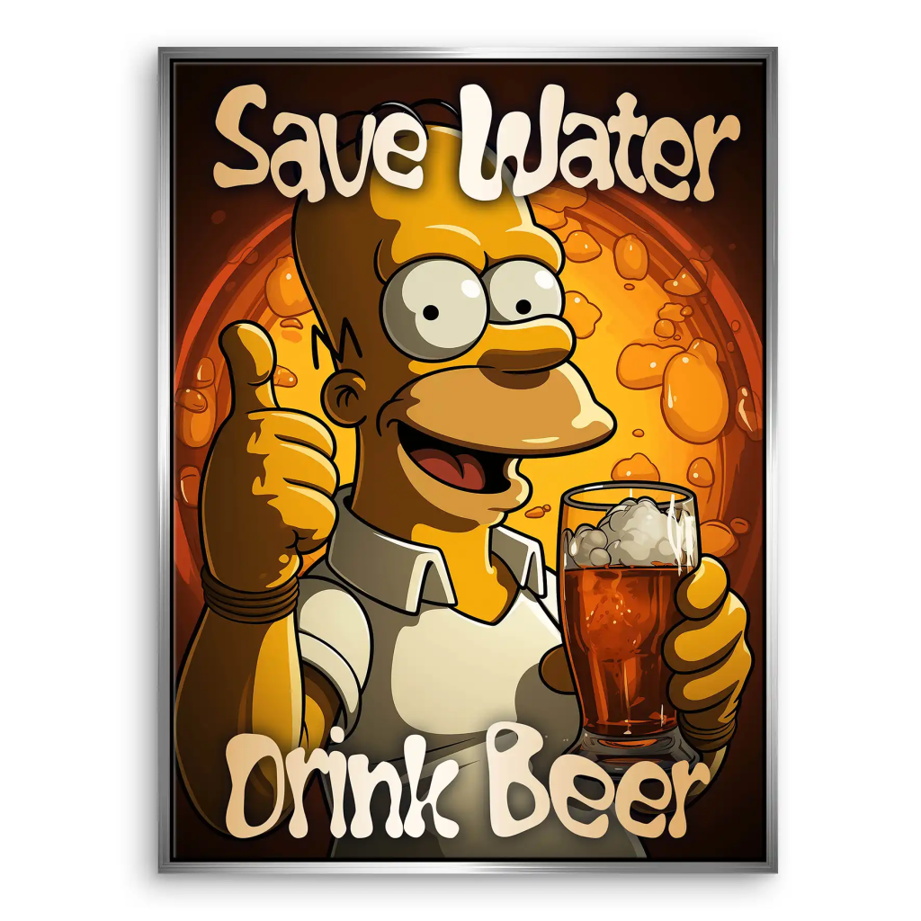 Homer Drink Beer Leinwand Bild INGALERIE