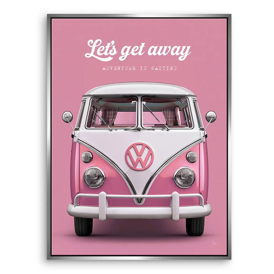 Pink VW Bulli Leinwand Bild
