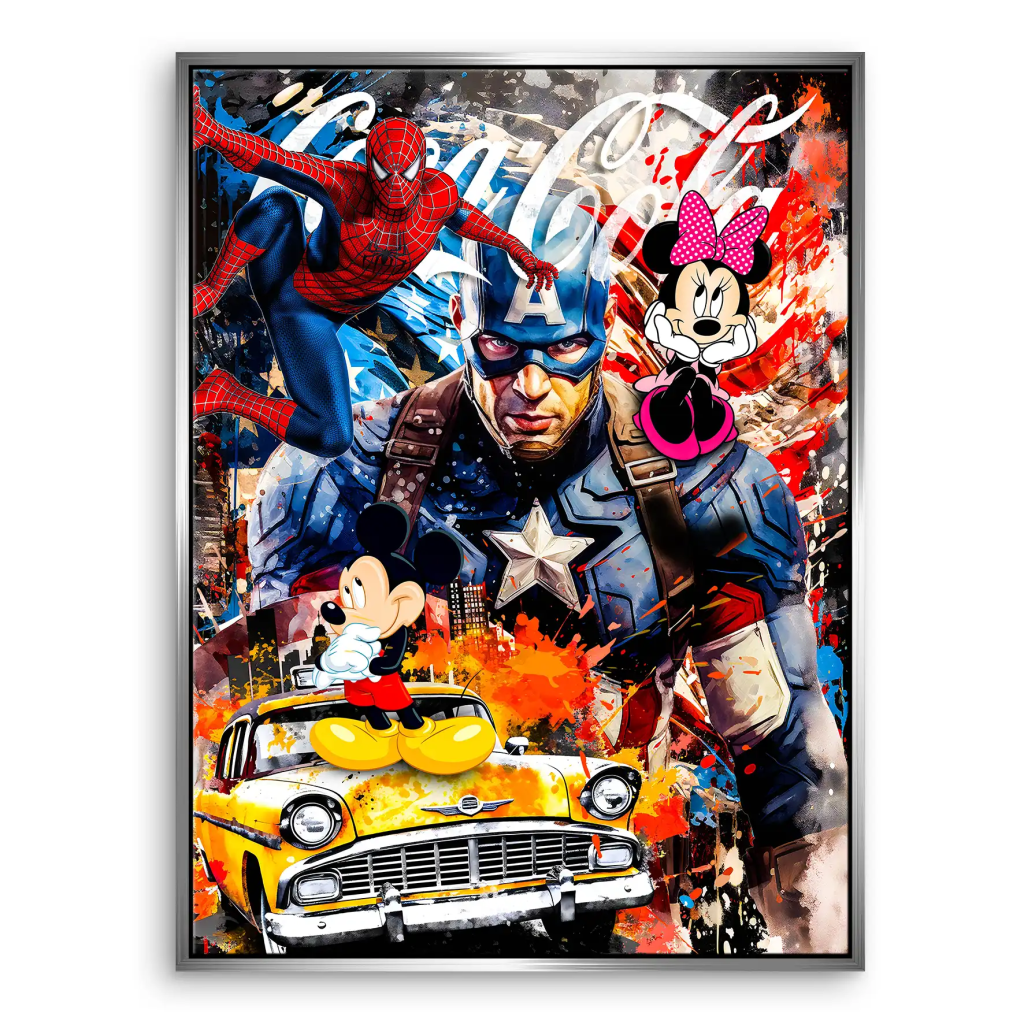 Captain Amerika Pop Art Leinwand Bild INGALERIE