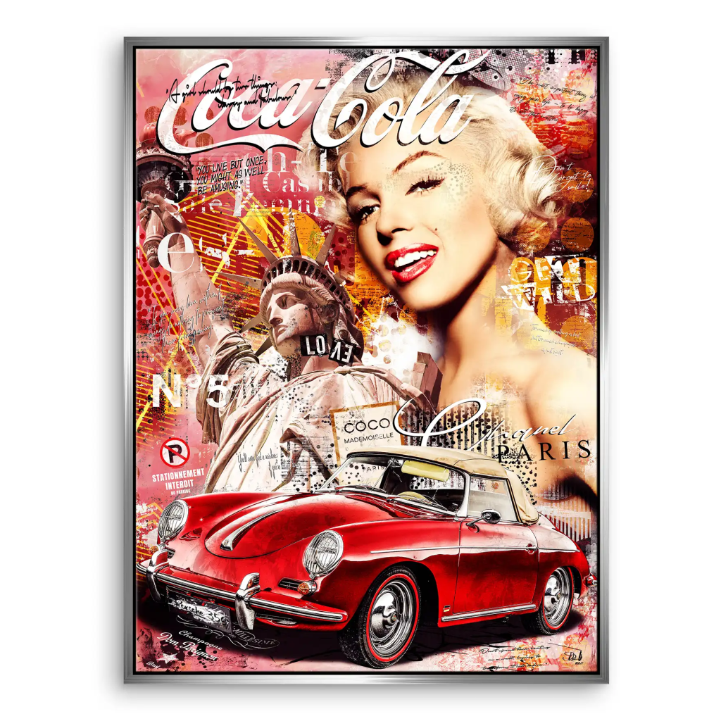 Marilyn Monroe Speedster Pop Art Leinwand Bild INGALERIE