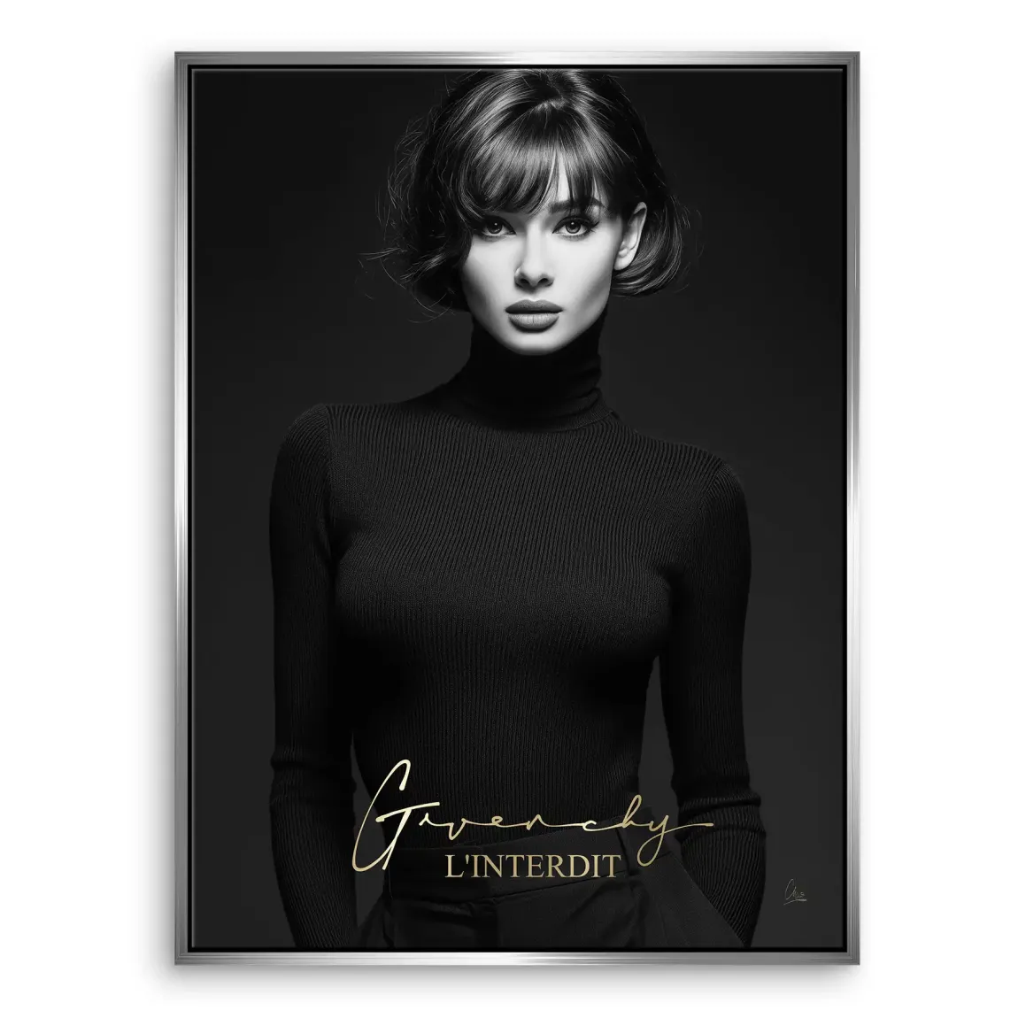 Audrey Givenchy Noir Leinwand Bild