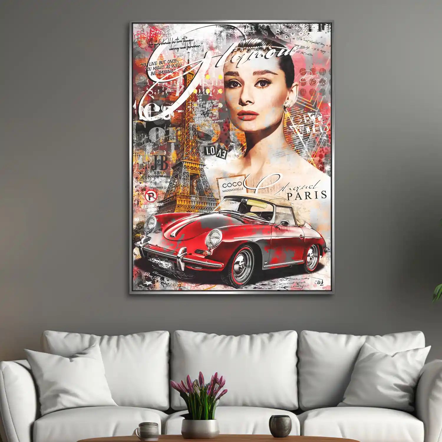 Audrey Porsche Pop Art Leinwand Bild INGALERIE