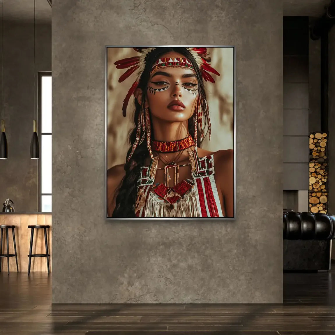 Die Indianerin Leinwand Bild