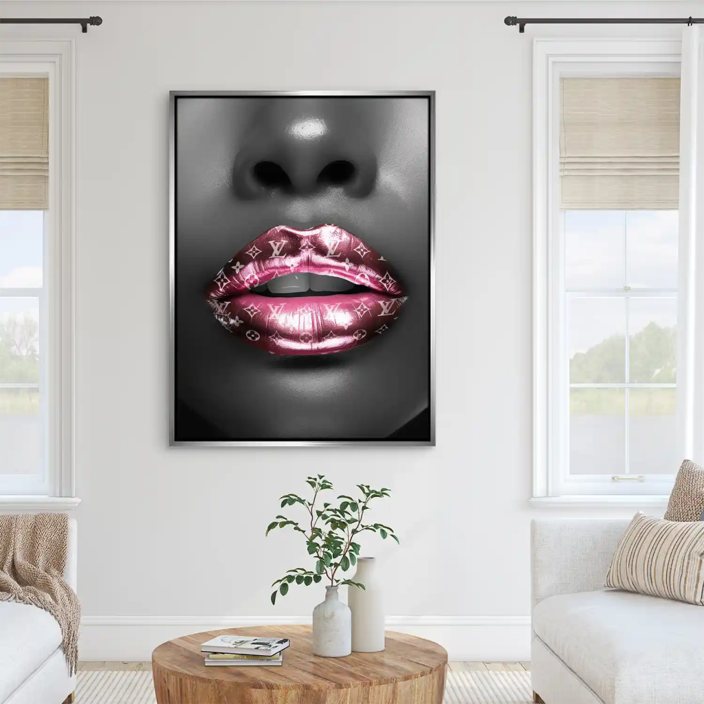 Vuitton Pink Lips Leinwand Bild INGALERIE