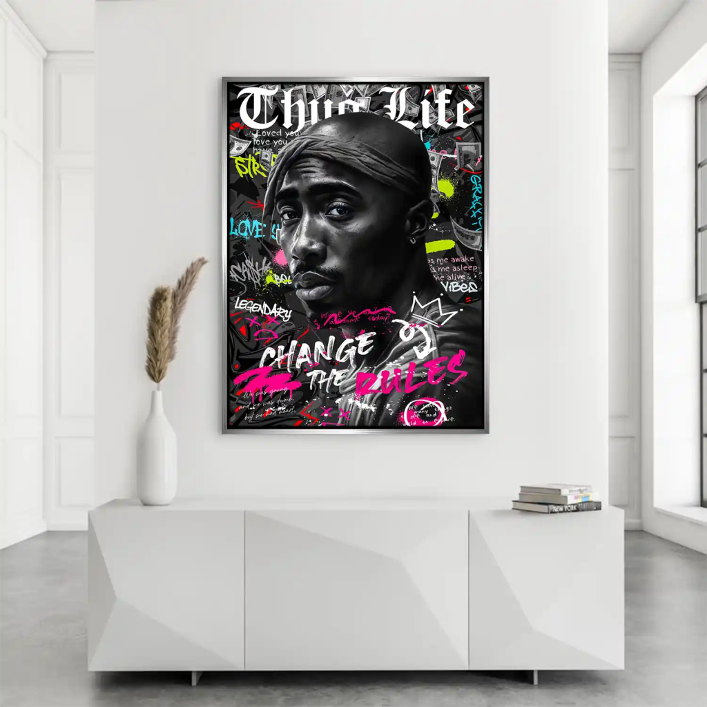 Pop Art Tupac Rules Leinwand Bild INGALERIE