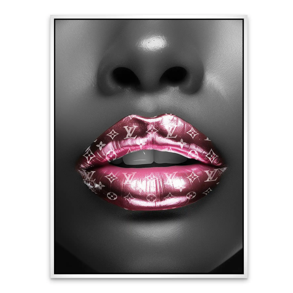 Vuitton Pink Lips AluDibond Bild INGALERIE