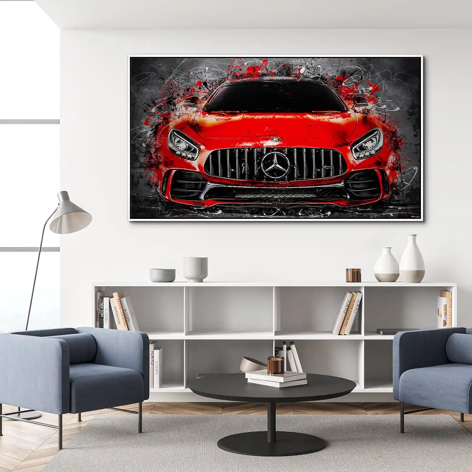 Mercedes AMG GT Abstrakt Rot Alu Gebürstet Bild INGALERIE