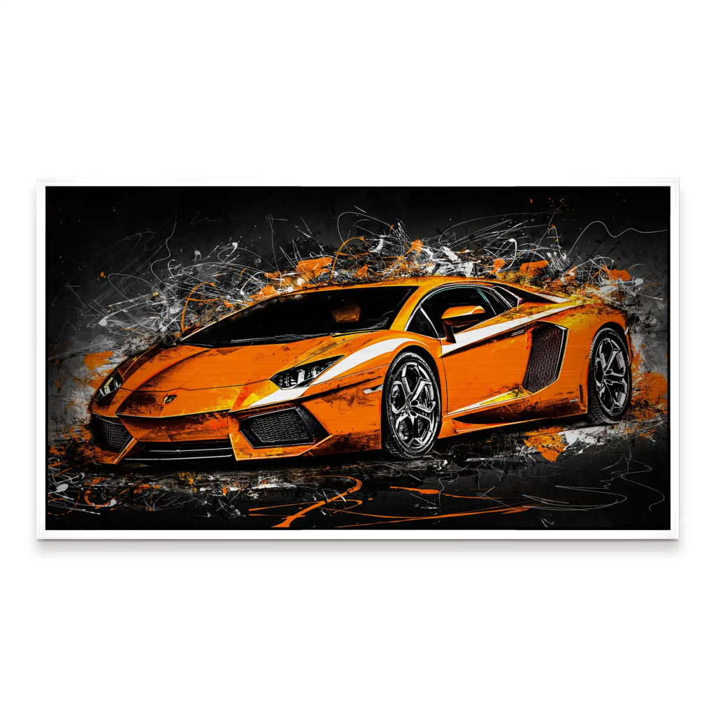 Lambo Aventador Abstrakt Orange Alu Gebürstet INGALERIE