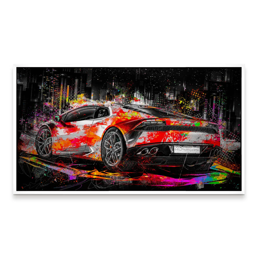 Lambo Huracan Pop Art Style Alu Gebürstet INGALERIE