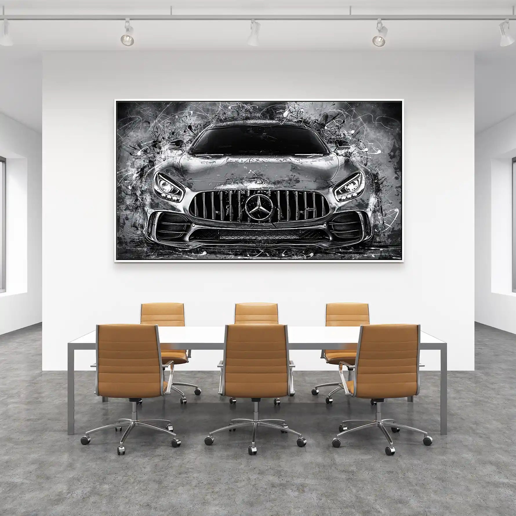 Mercedes AMG GT Silver Style Leinwand Bild INGALERIE