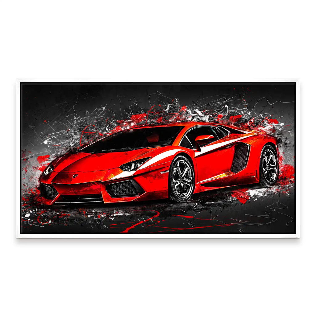 Lambo Aventador Abstrakt Rot Leinwand Bild INGALERIE