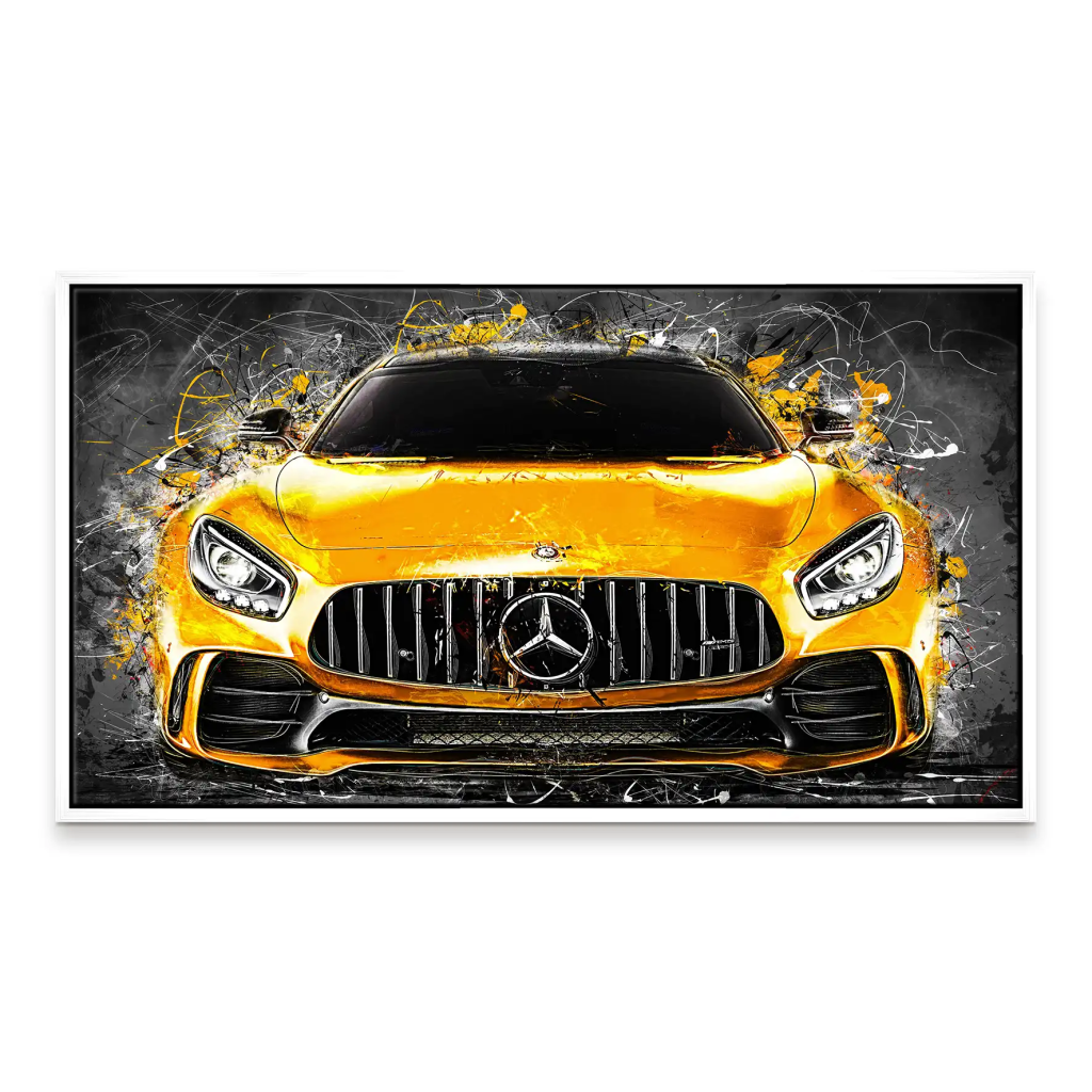 Mercedes AMG GT Yellow Style Style Leinwand Bild INGALERIE