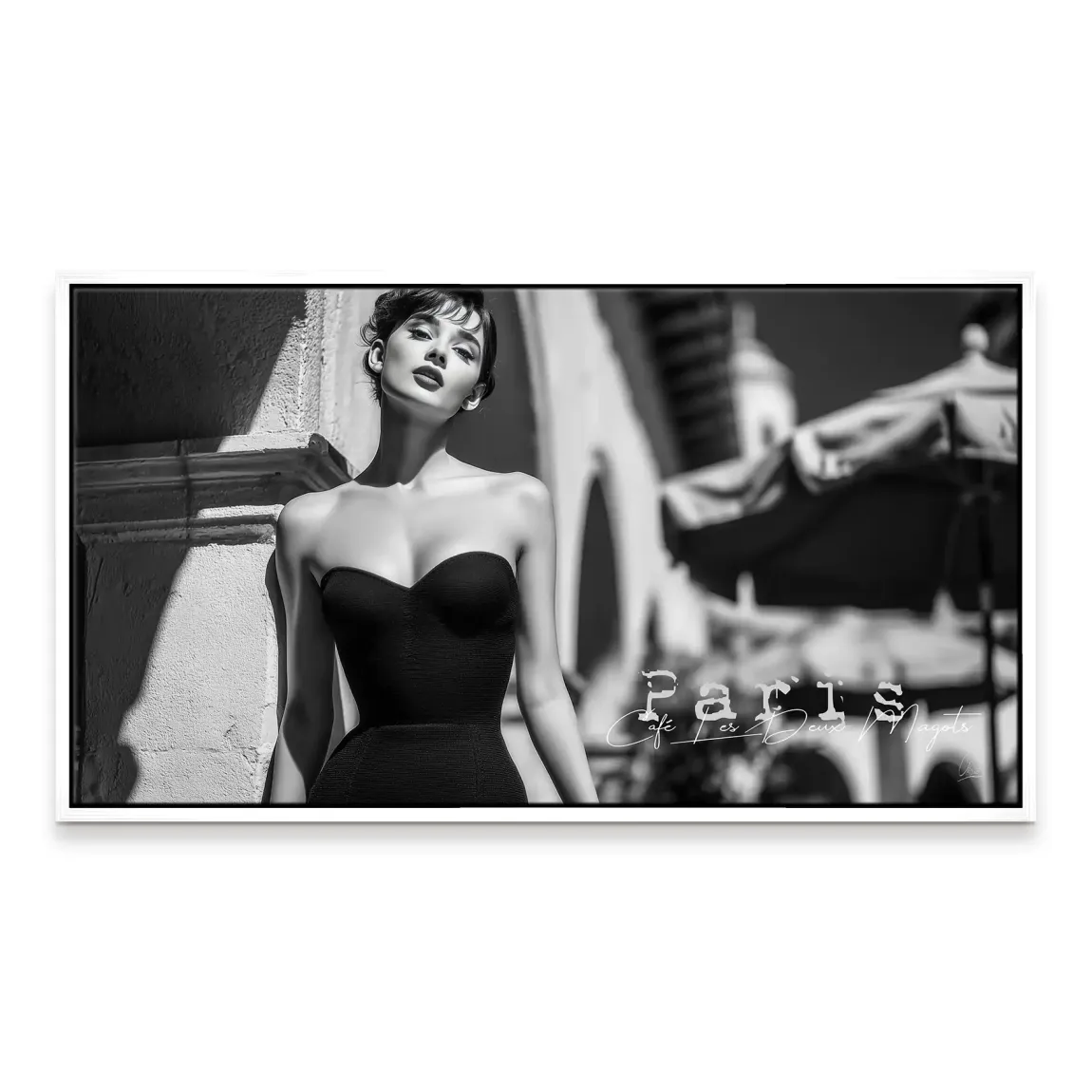 Audrey Hepburn Paris Cafe Leinwand Bild