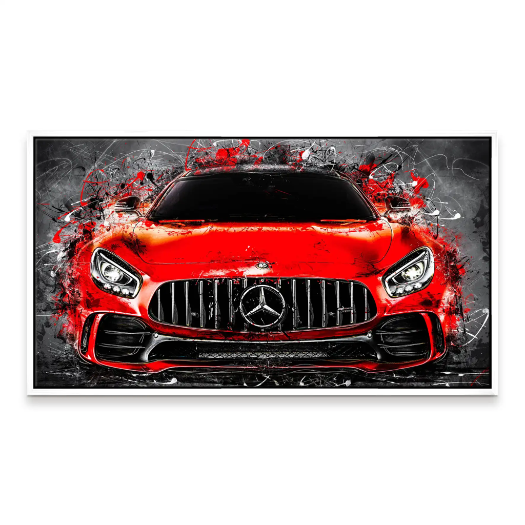 Mercedes AMG GT Abstrakt Rot Leinwand Bild INGALERIE