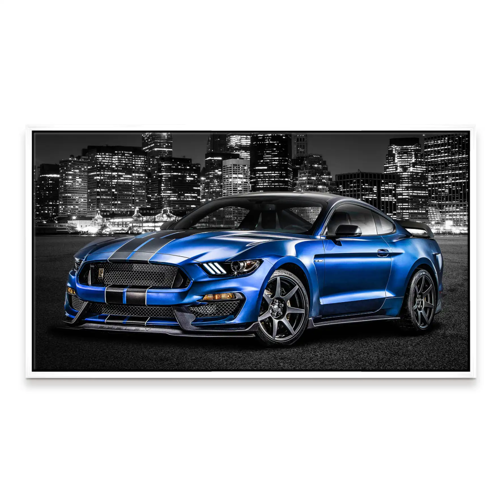 Ford Mustang Blue City Leinwand Bild INGALERIE