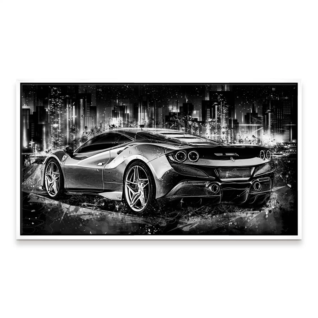 Ferrari F8 Abstrakt City Style Leinwand Bild INGALERIE