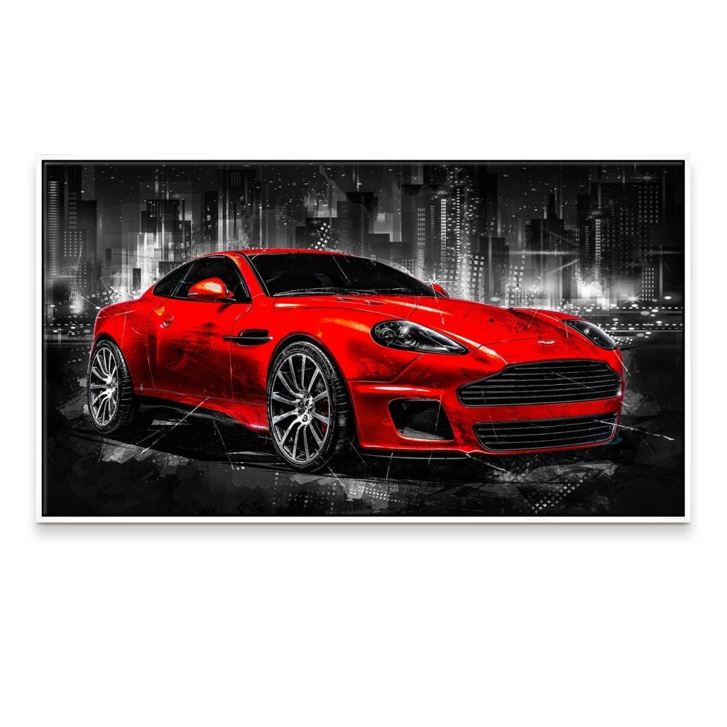 Aston Martin Abstrakt Red Style Leinwand Bild INGALERIE