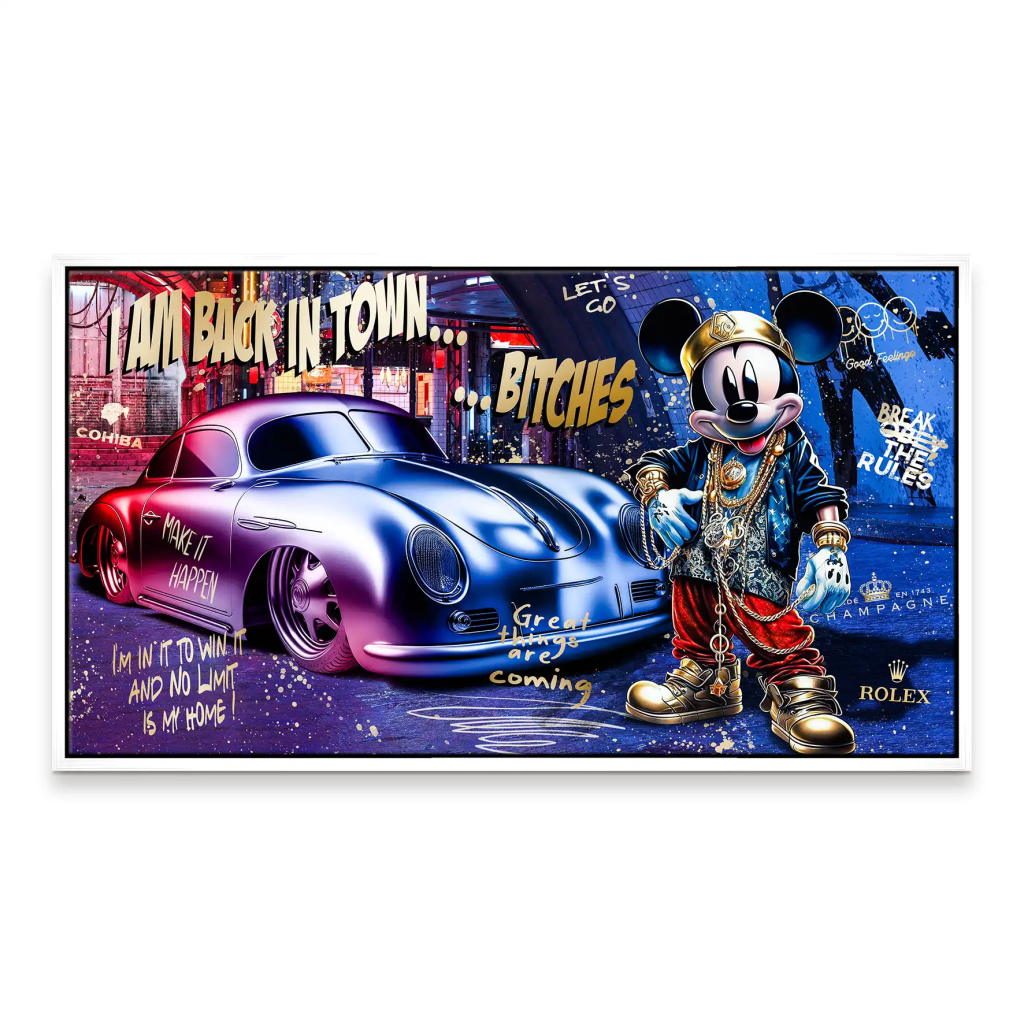 Micky Porsche 356 Pop Art Style Leinwand Bild INGALERIE