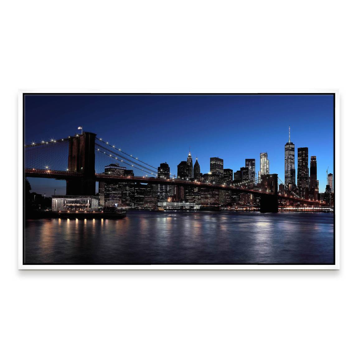 Manhatten bei Nacht Leinwand Bild