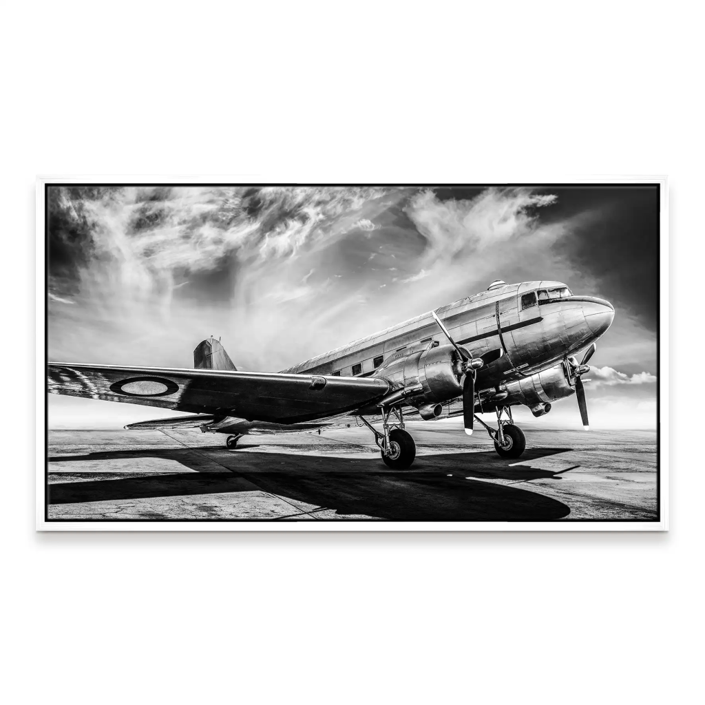 DC3 Vintage Flugzeug Leinwand Bild INGALERIE