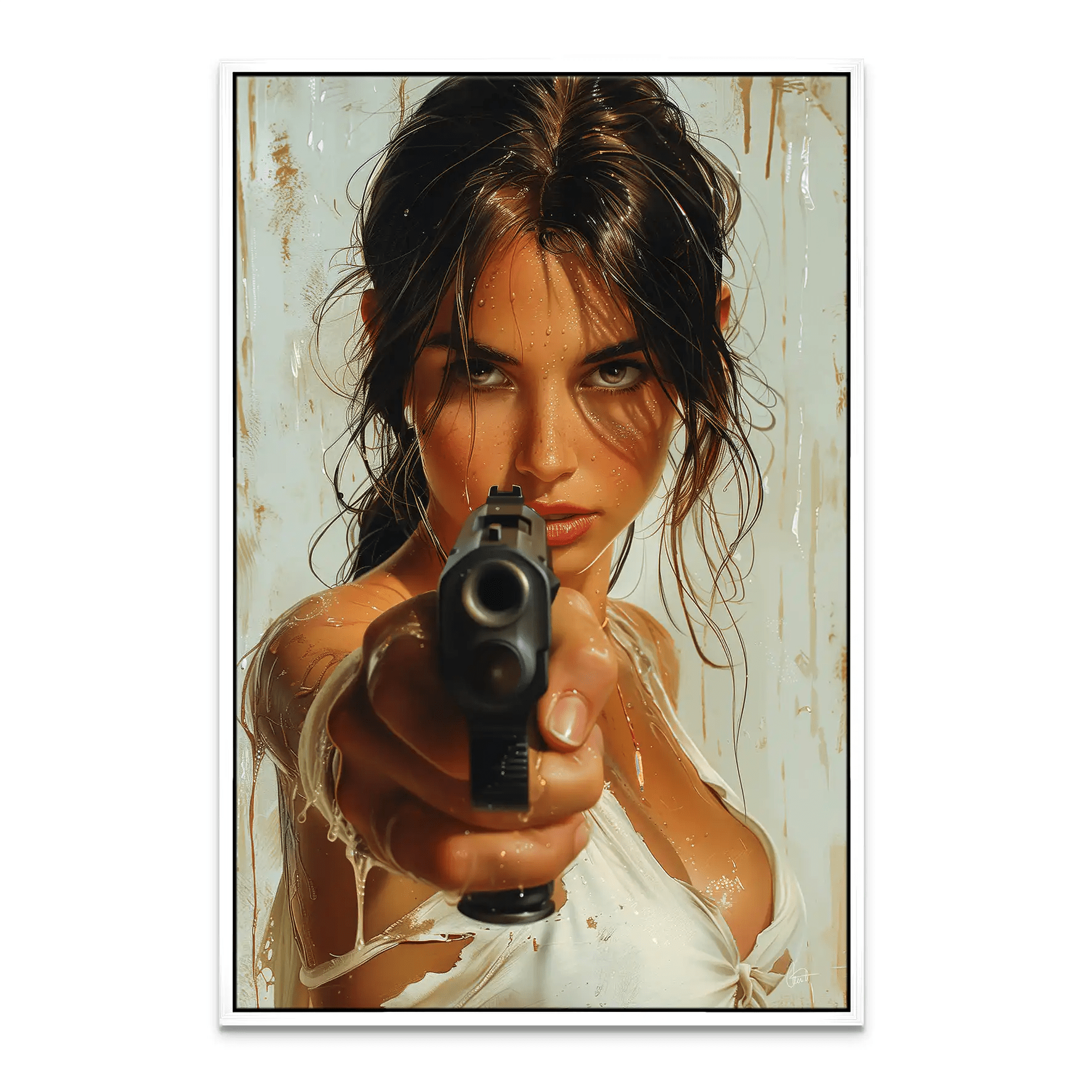 Beauty Gun Girl Nr.2 Leinwand Bild INGALERIE