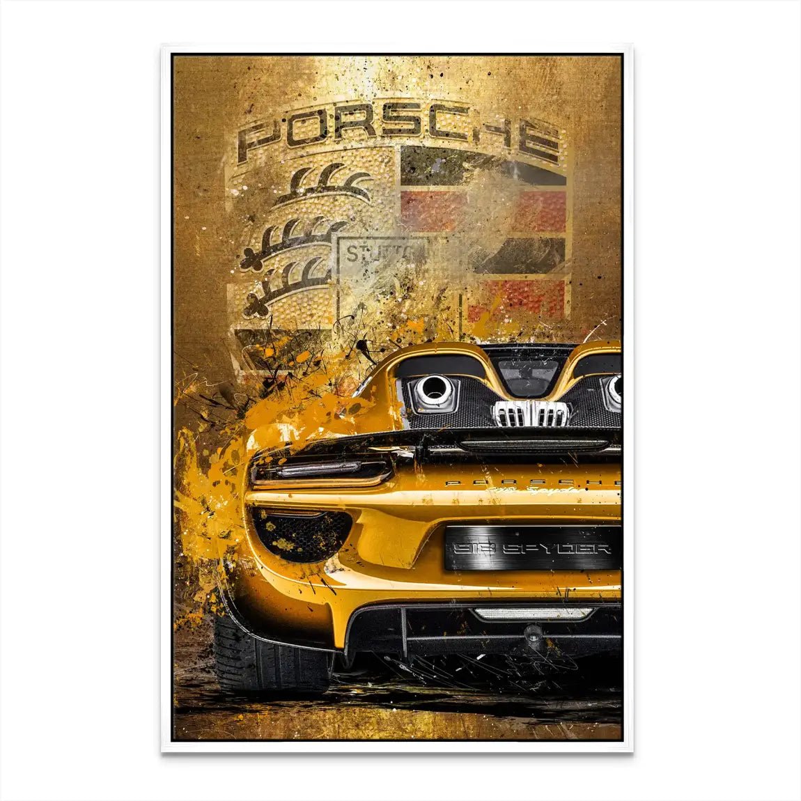 Porsche 918 Gold Style Leinwand Bild INGALERIE