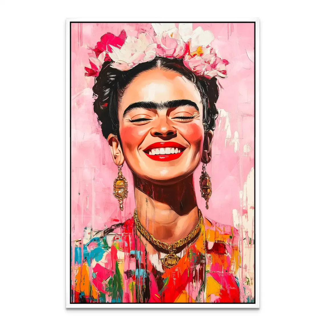 Frida Kahlo Happy Smile Leinwand Bild