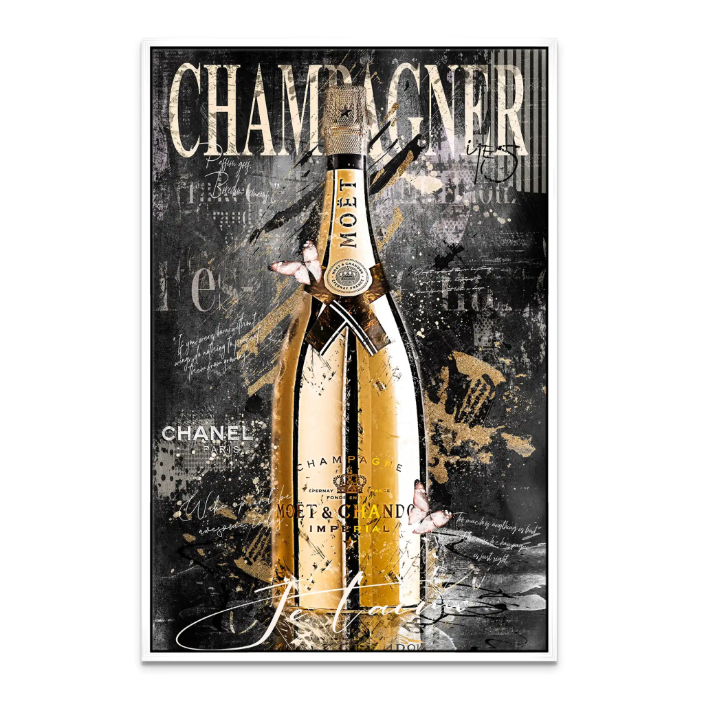 Champagner Je Taime Leinwand Bild INGALERIE