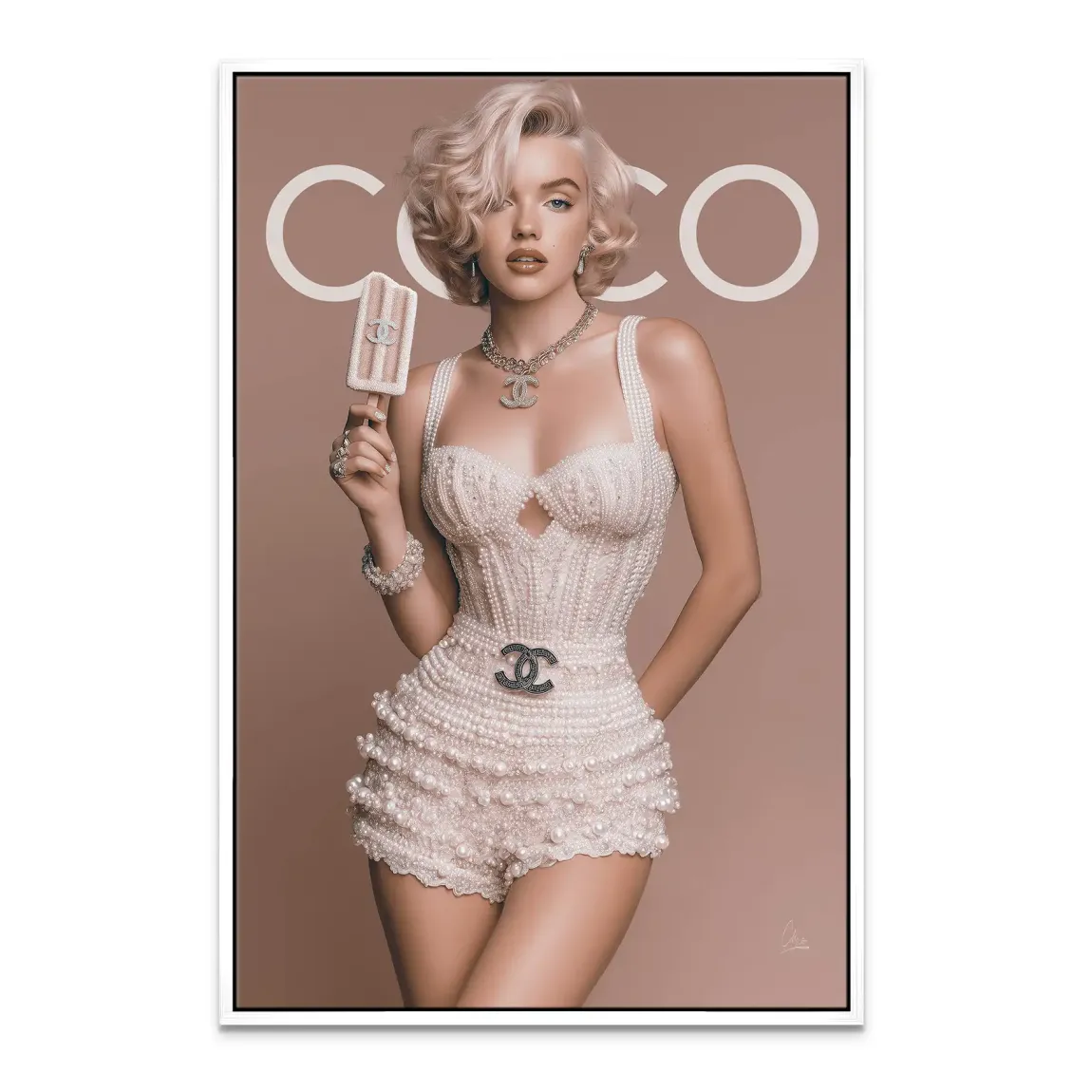 Marilyn Monroe Ice Pearl Leinwand Bild