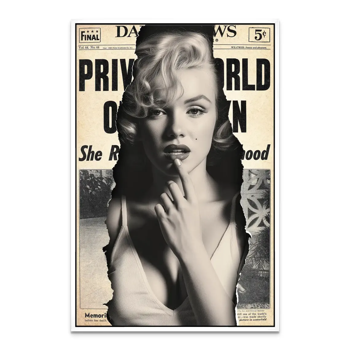 Marilyn Monroe News Leinwand Bild