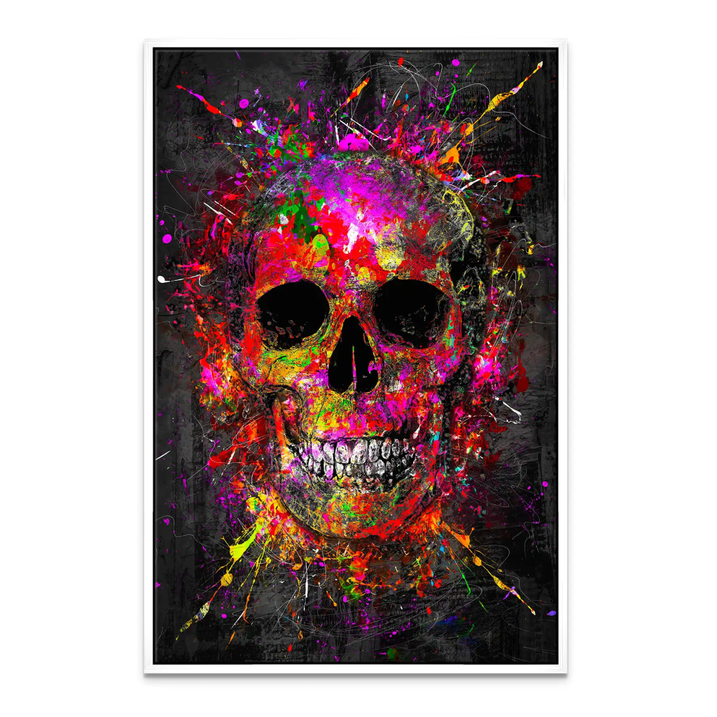 Totenkopf Abstrakt Color Art Leinwand Bild INGALERIE