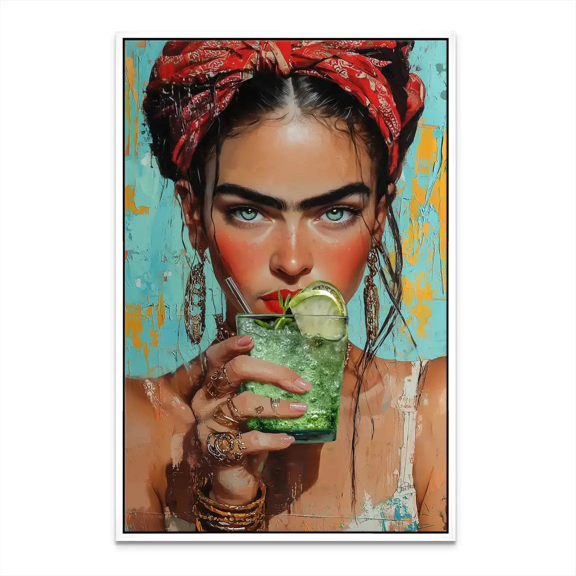 Frida Kahlo Mint Leinwand Bild