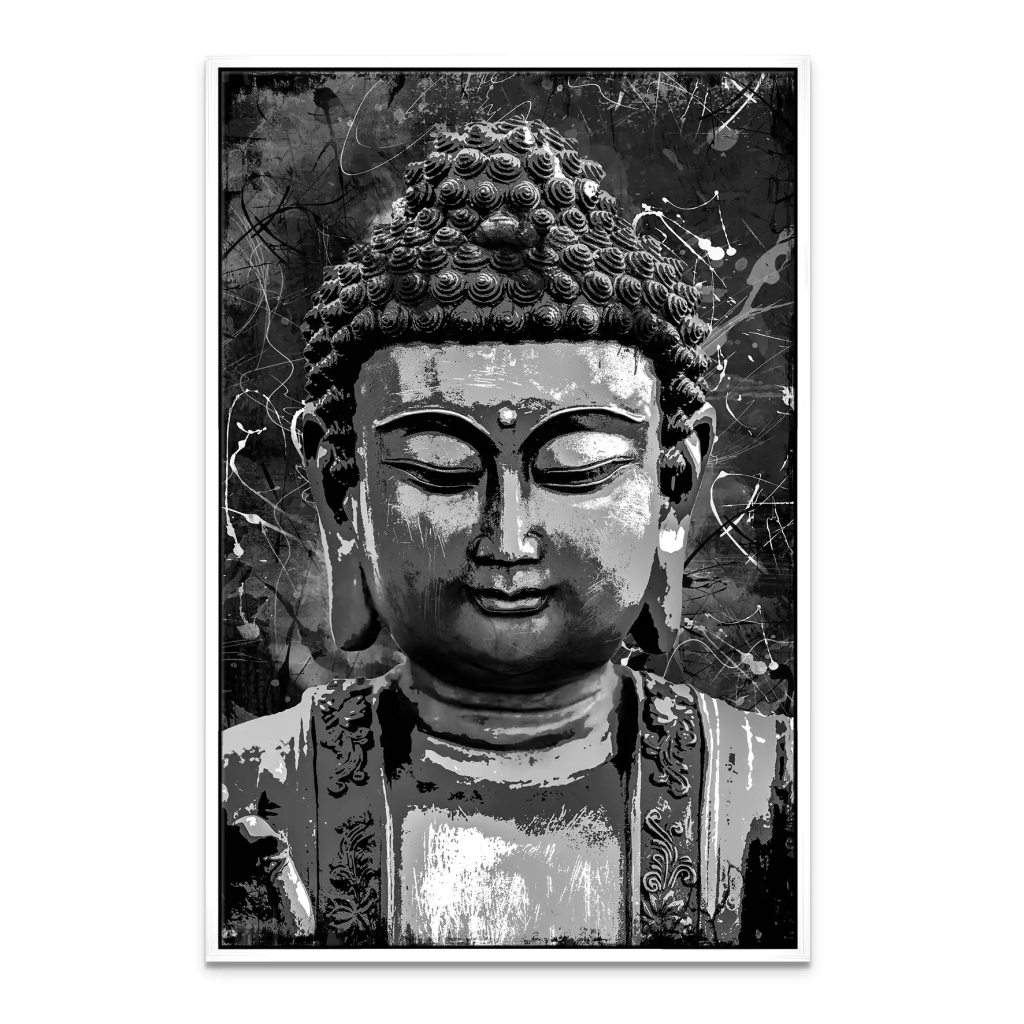 Buddha Black Abstrakt Leinwand Bild INGALERIE