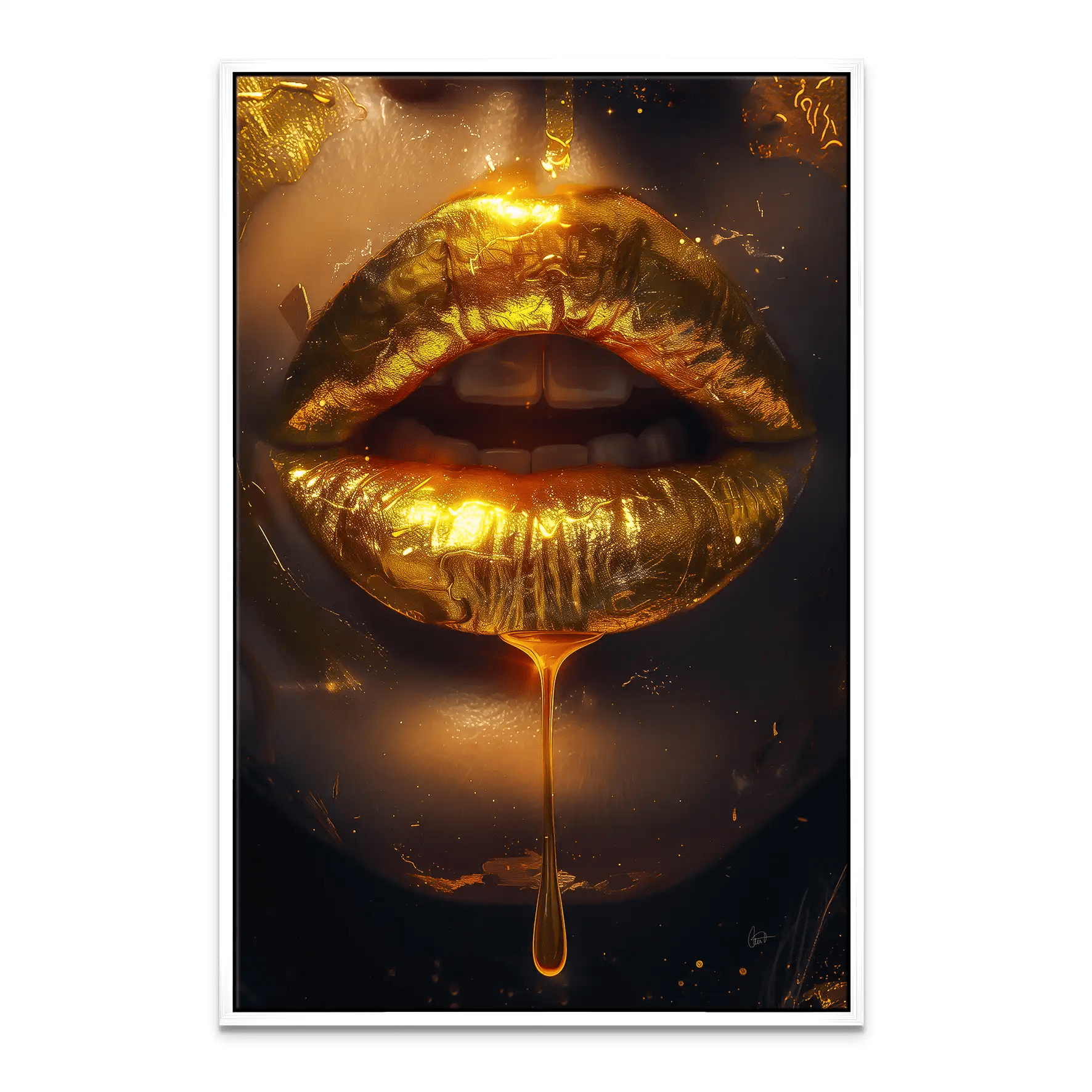 Sweet Gold Lips Leinwand Bild INGALERIE