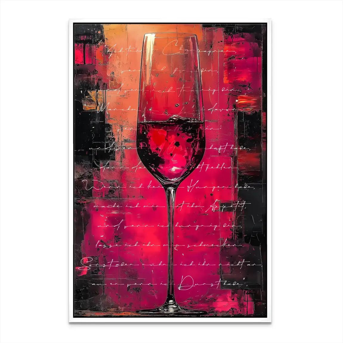 Champagner Glas Zitat Leinwand Bild INGALERIE