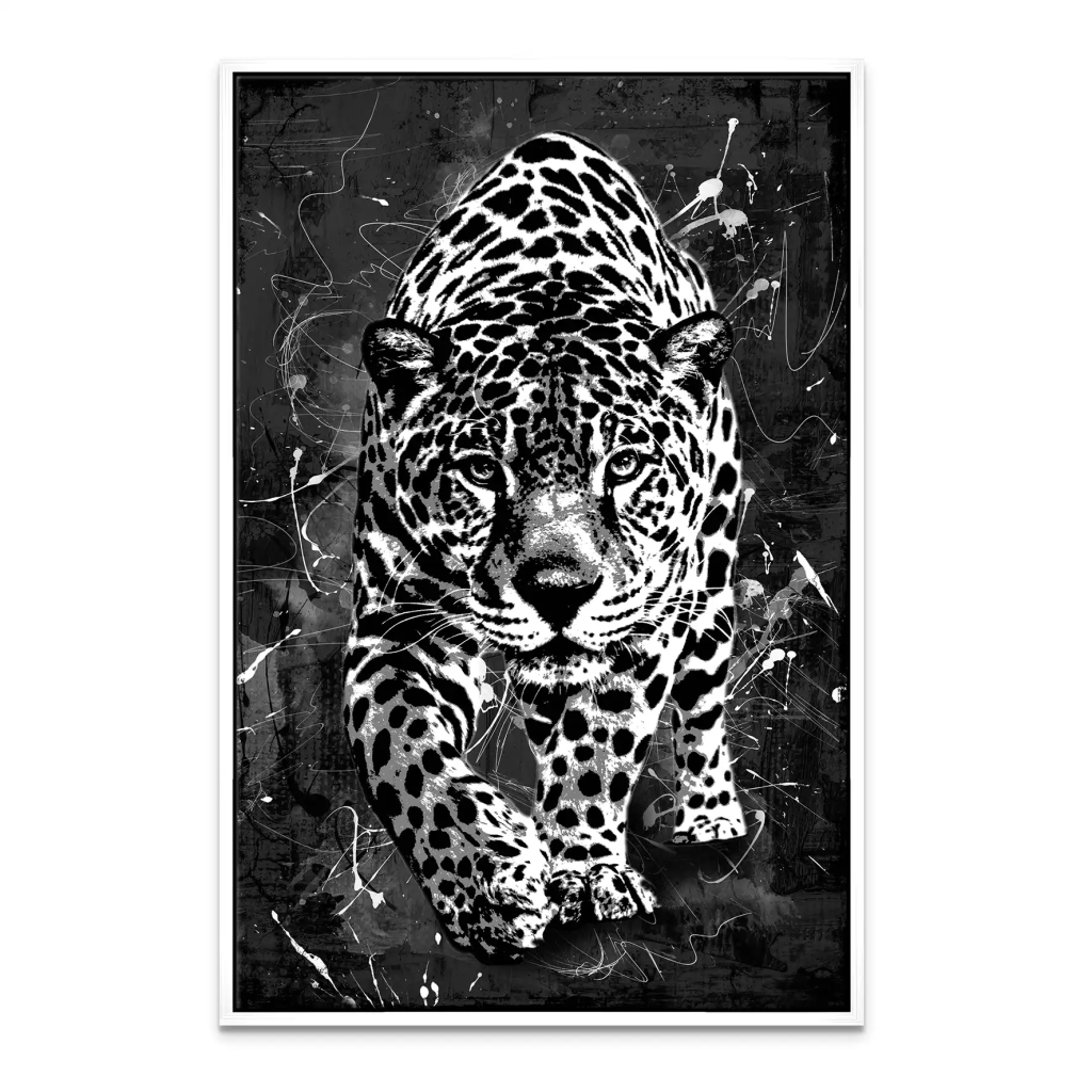 Leopard Abstrakt Black Style Leinwand Bild INGALERIE