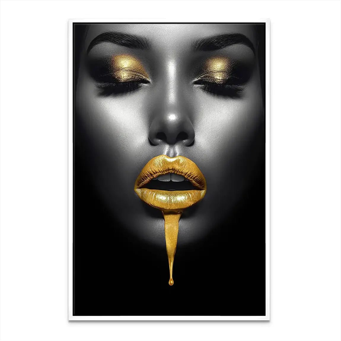 Gold Lips Beauty Leinwand Bild INGALERIE