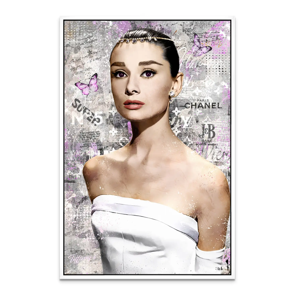 Audrey Hepburn Silver Style Pop Art Leinwand Bild INGALERIE