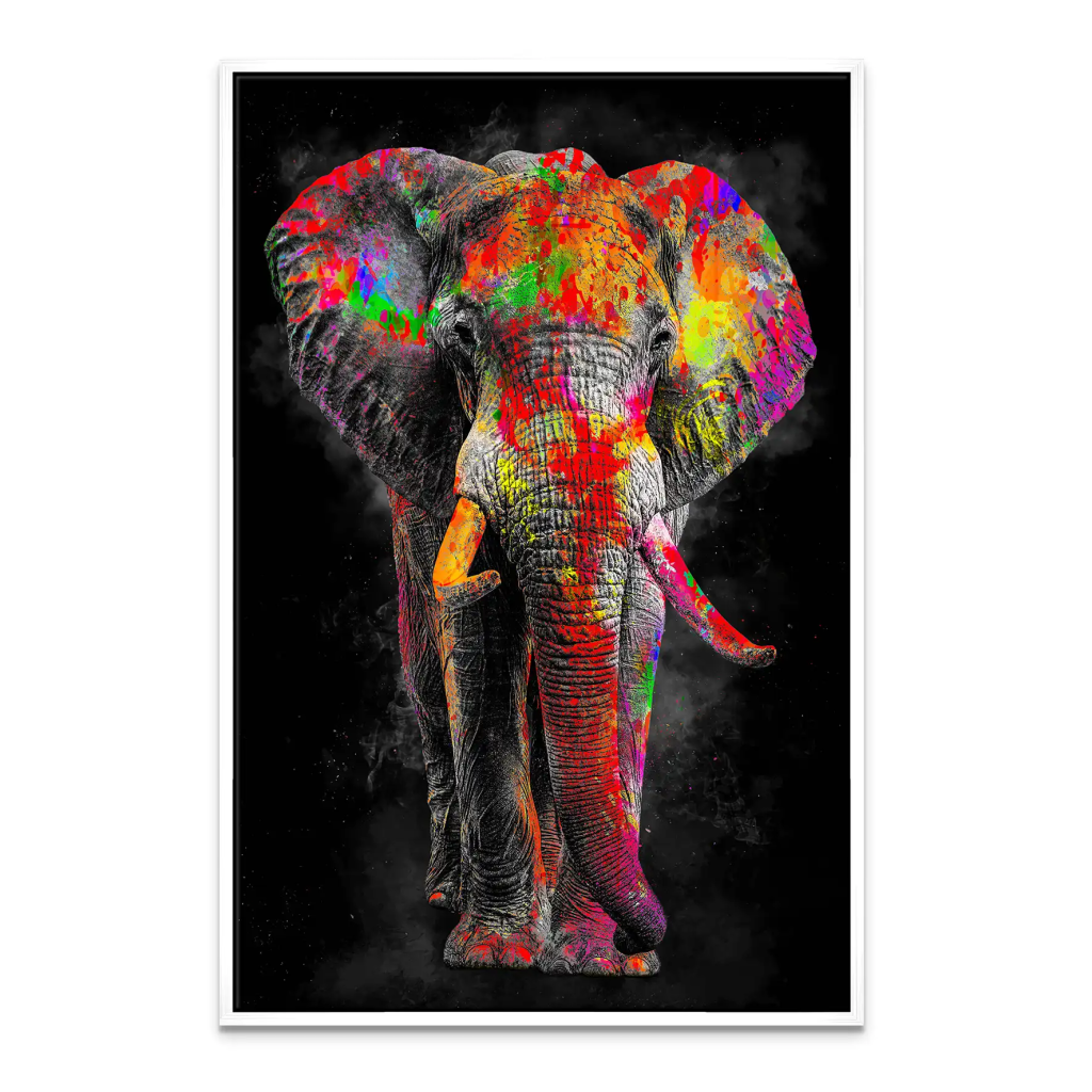 Elefant Color Style Leinwand Bild INGALERIE