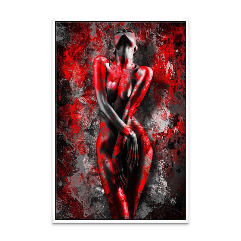 Red Woman Erotik Abstrakt Leinwand Bild INGALERIE