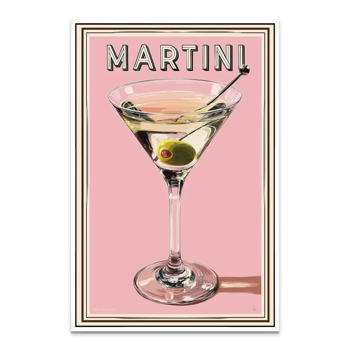 Martini Retro Art Leinwand Bild