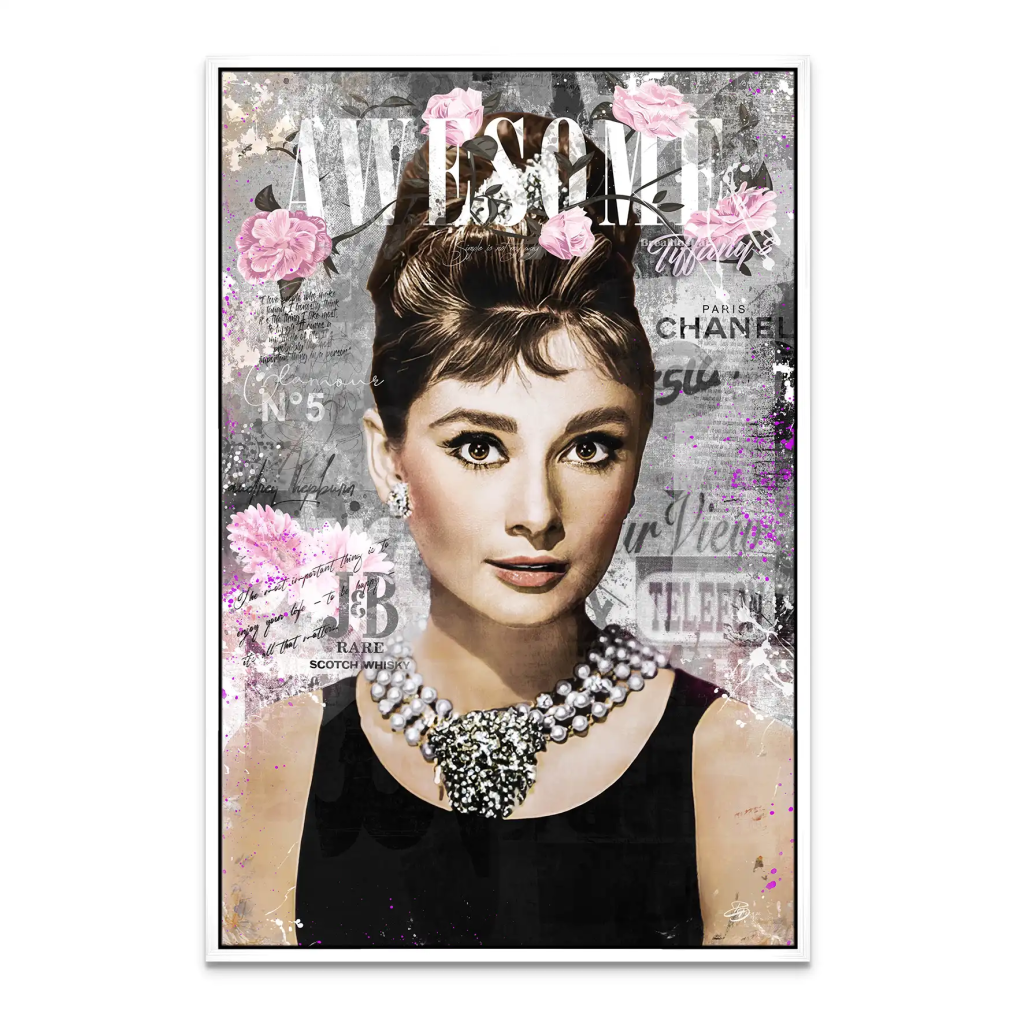 Audrey Hepburn Awesome Pop Art Leinwand Bild INGALERIE