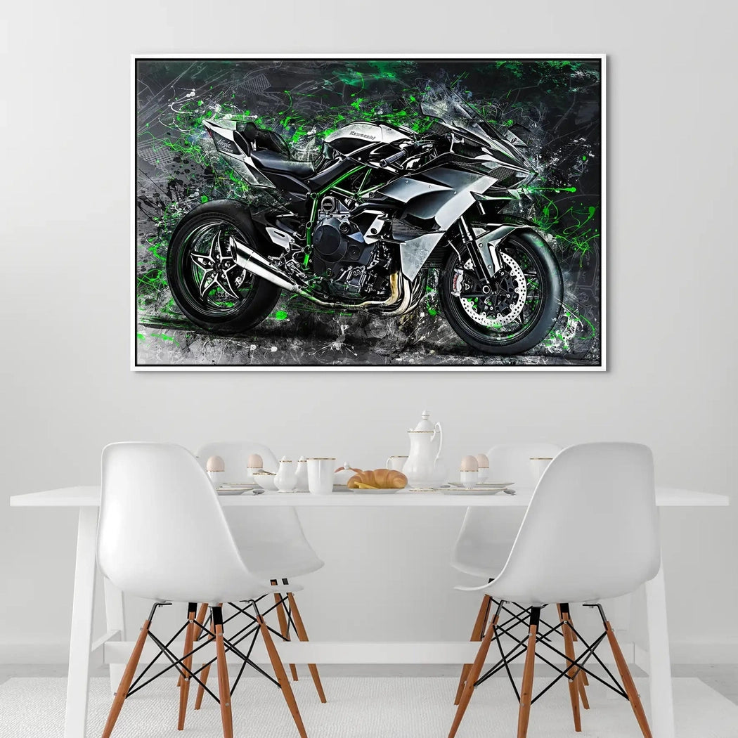 Kawasaki H2 Abstrakt Leinwand Bild INGALERIE