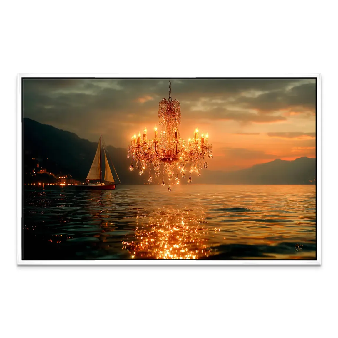 Abendlichter Leinwand Bild