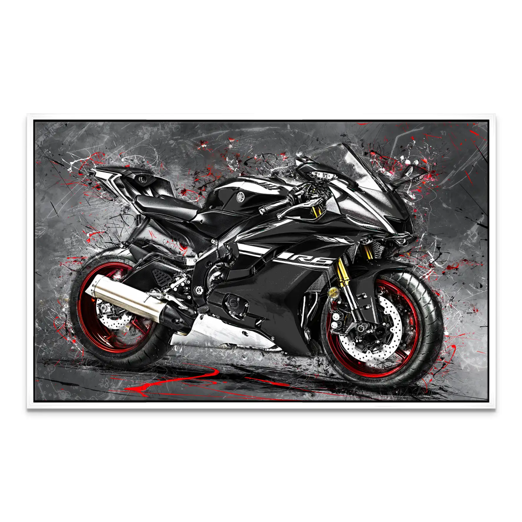 Yamaha R6 Abstrakt Black Leinwand Bild INGALERIE