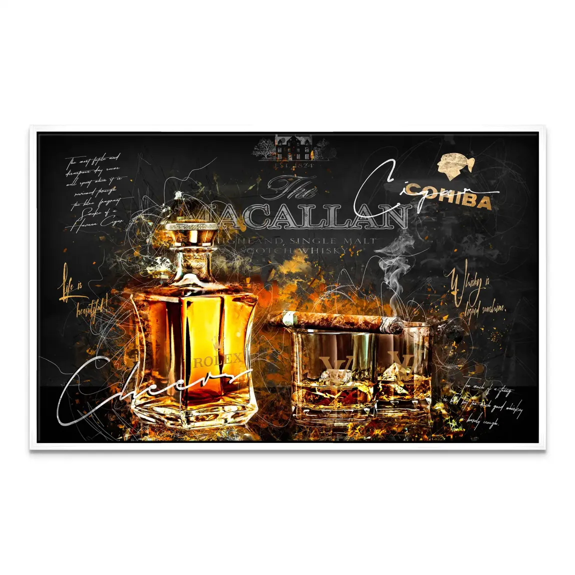 Whisky Lifestyle Art Leinwand Bild INGALERIE