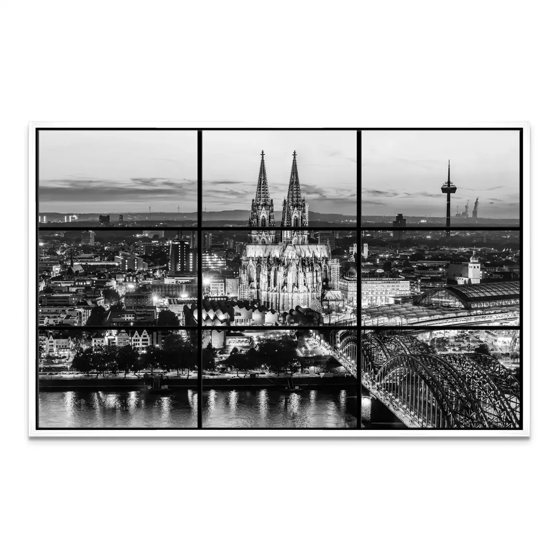 Köln Noir View Leinwand Bild