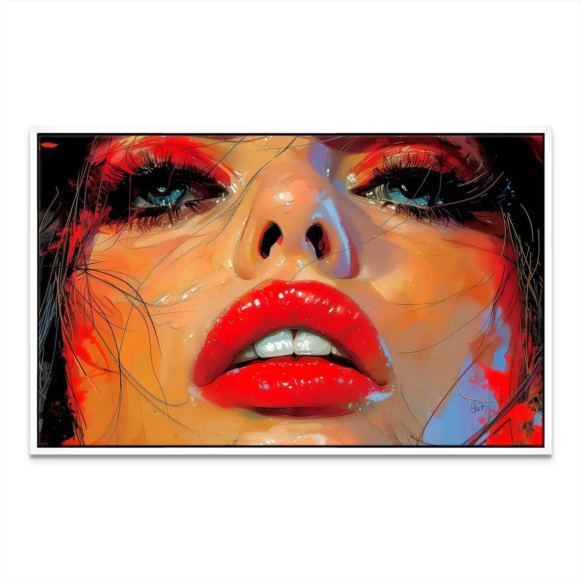 Red Lips Abstrakt Leinwand Bild INGALERIE