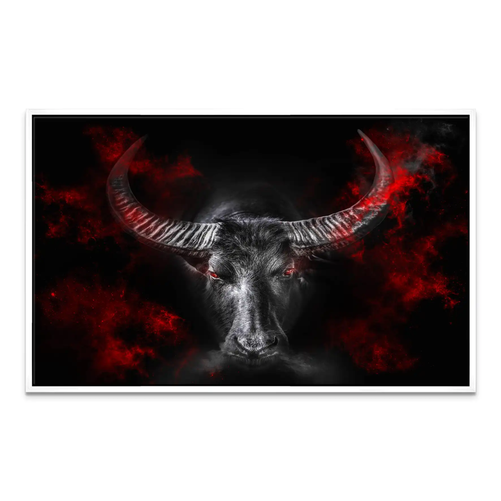 Stier Devil Style Leinwand Bild INGALERIE